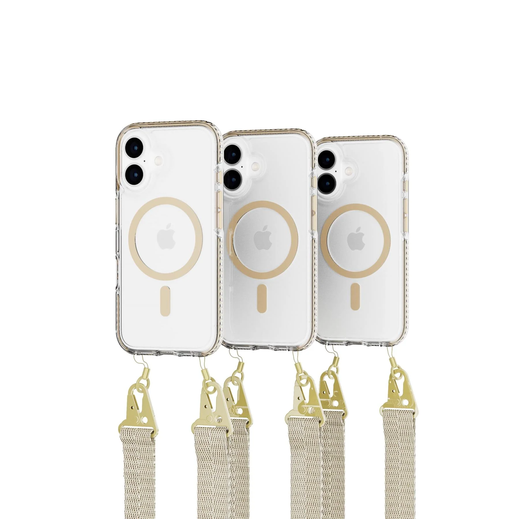 EvoCrystal - Apple iPhone 16 Case with Cross-Body -  Gold - Image 3