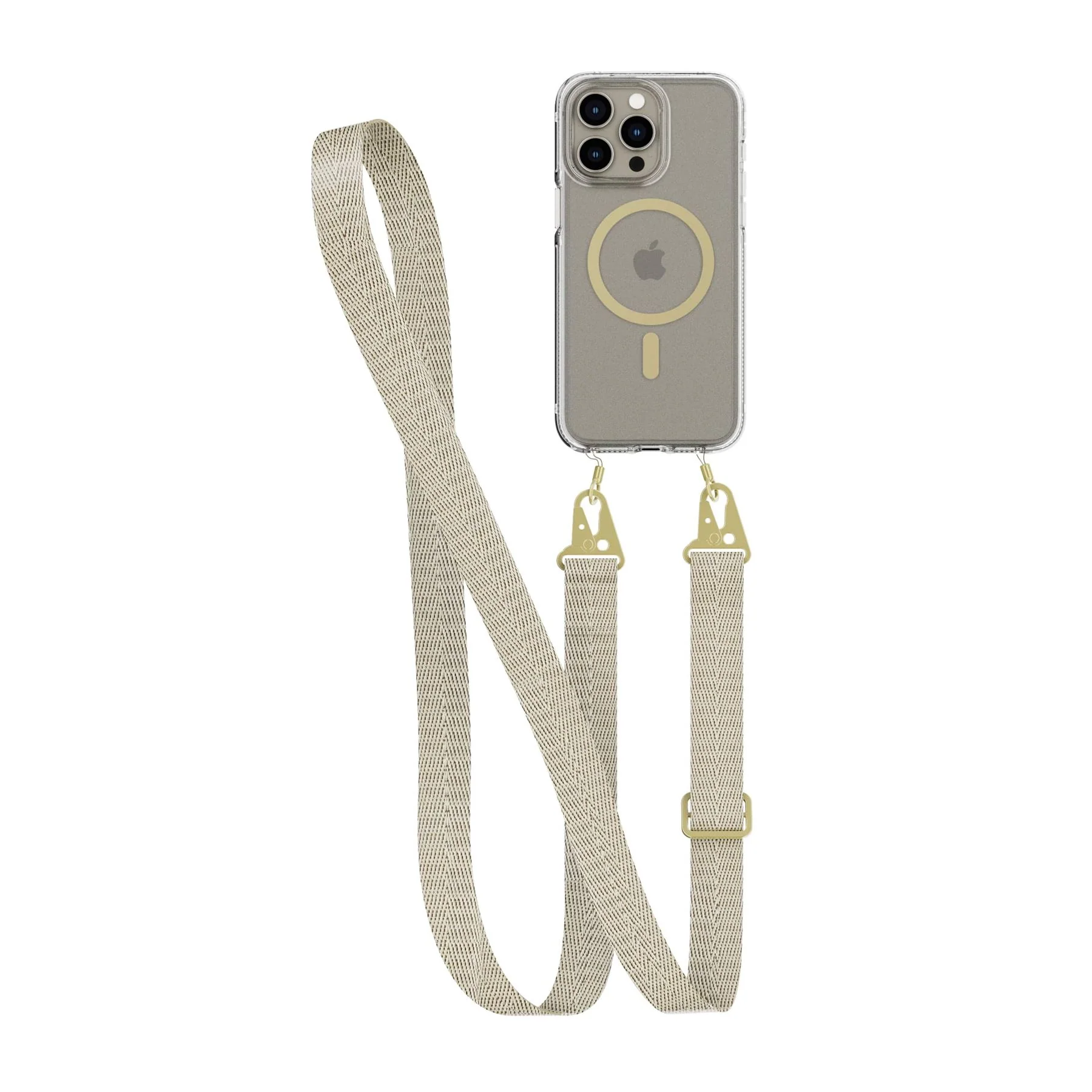FlexQuartz - Apple iPhone 15 Pro Max Case MagSafe Compatible with Cross-Body - Gold