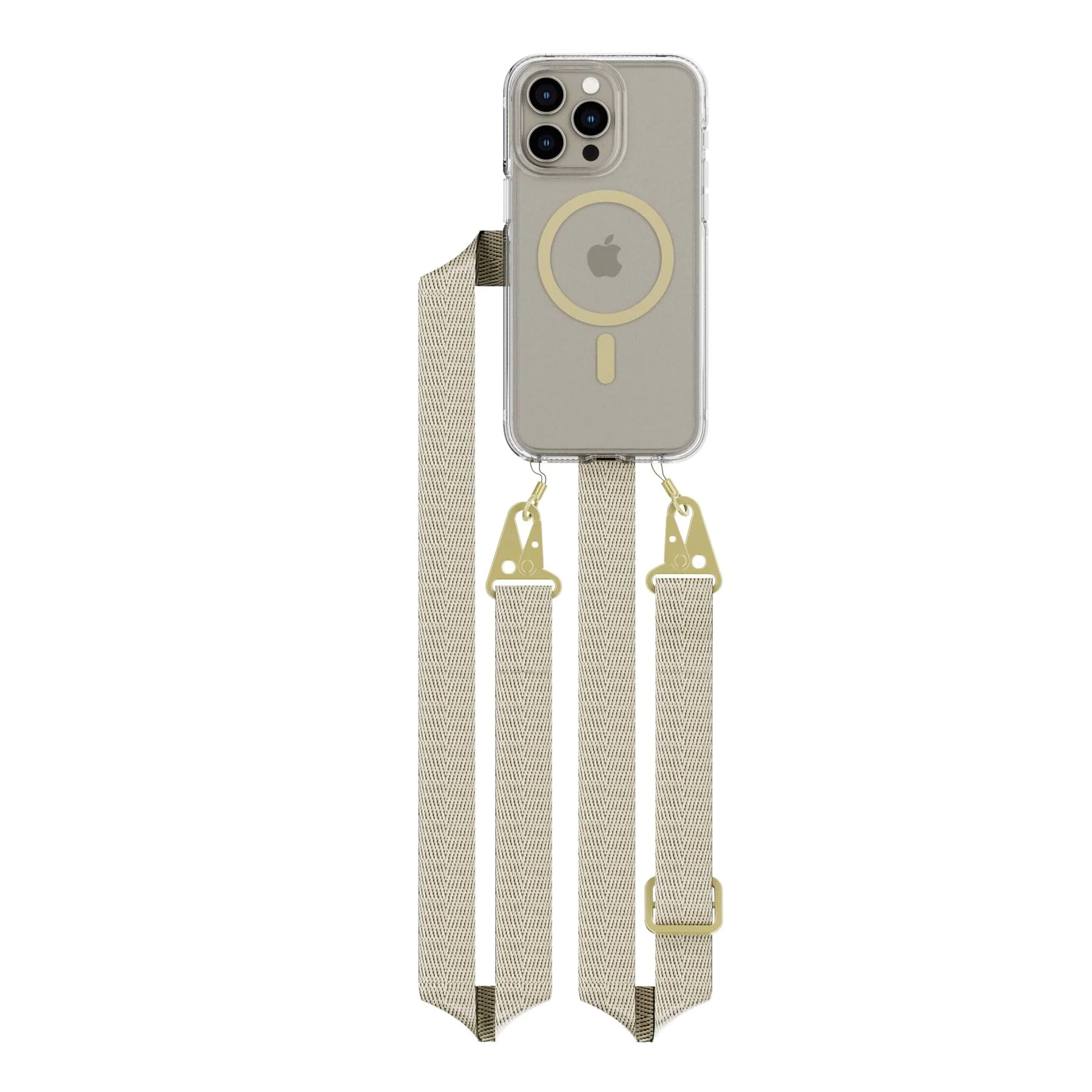 FlexQuartz - Apple iPhone 15 Pro Max Case MagSafe Compatible with Cross-Body - Gold - Image 3