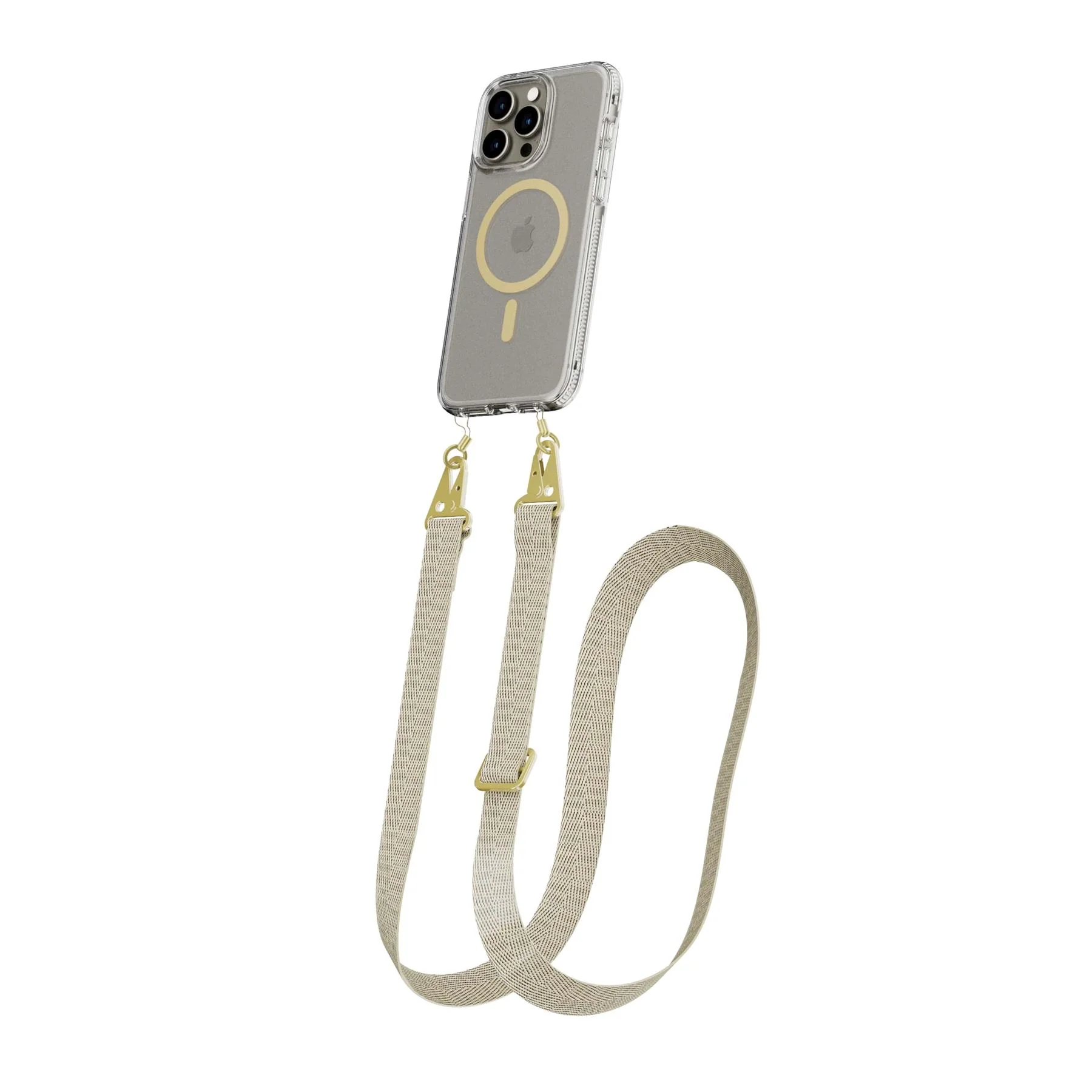 FlexQuartz - Apple iPhone 15 Pro Max Case MagSafe Compatible with Cross-Body - Gold - Image 5